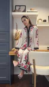 Florse - Comfortable Short Shirt with flower Prints and Matching Trousers